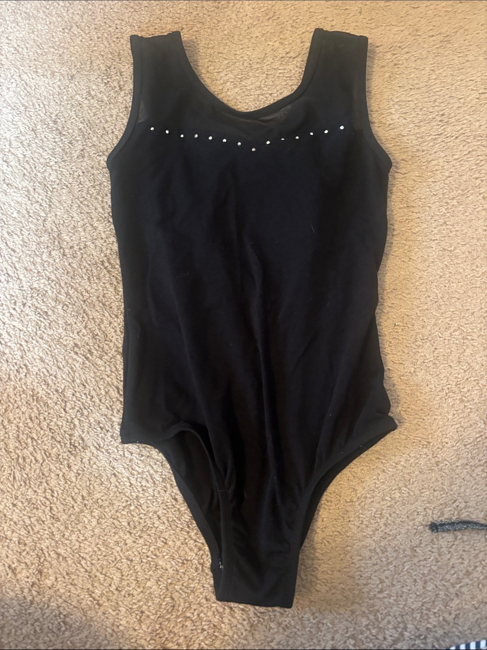 Cat & Jack Black Tank One-Piece with Rhinestone Detail
